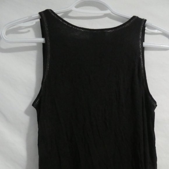 AQUA ROSE | xs extra small | Black Tank Top With Shiny Silver Trim | GUC - Picture 11 of 12